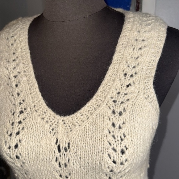 Vintage Hand Knit Wool Sweater Vest SZ Small - Picture 2 of 6